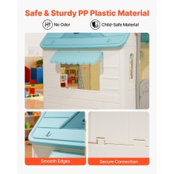 Leikkimökki viisi toimintoa polypropeenimuovia sisä- ja ulkokäyttöön 2+