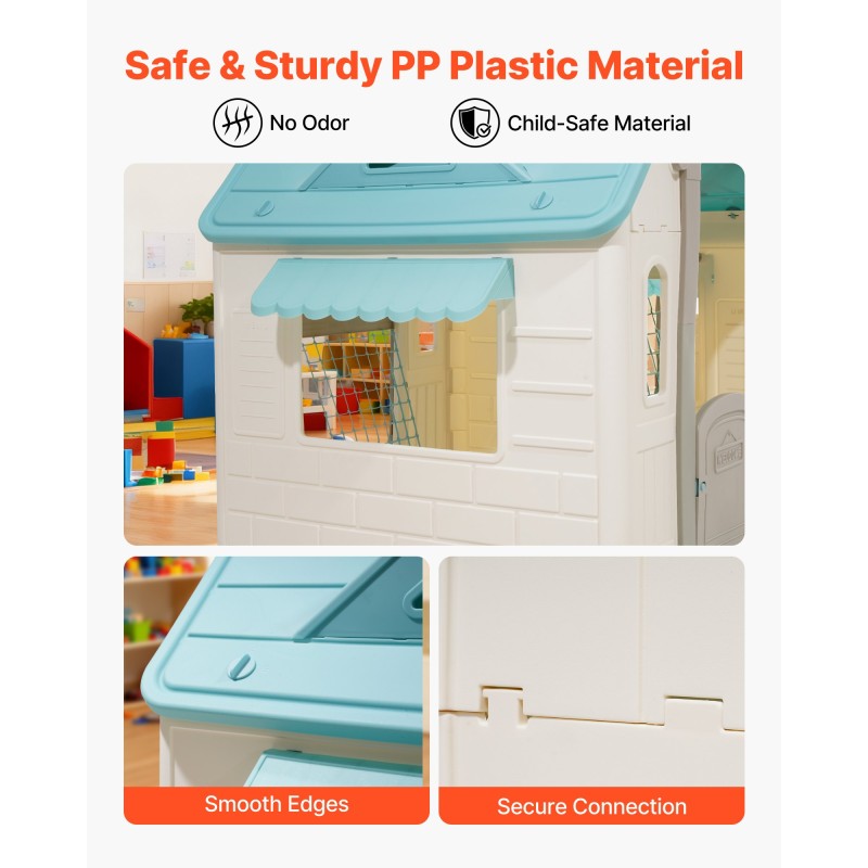 Leikkimökki viisi toimintoa polypropeenimuovia sisä- ja ulkokäyttöön 2+