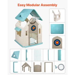 Leikkimökki viisi toimintoa polypropeenimuovia sisä- ja ulkokäyttöön 2+