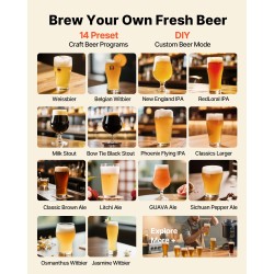 Automaattinen kotiolutkeitin ruostumatonta terästä 13 litraa 1500 wattia ruiskupinnoitettu kuori