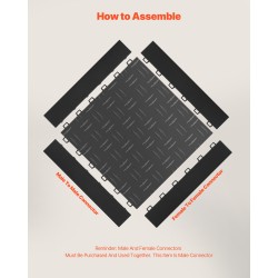 Reunussarja polypropeeni 15 kpl musta autotallin lattiamatoille 305x50x12 mm