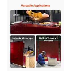 Hitsausverho 2-osainen sarja liekinkestävä vinyyli 1,74×2,34 m 6-tasoinen UV-suoja