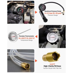 Jäähdyttimen 28-osainen paineentestaussarja alumiinipumpulla paineilmakompressoriliitännällä tyhjiönmuodostukseen ja täyttöön