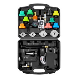 Jäähdyttimen 28-osainen paineentestaussarja alumiinipumpulla paineilmakompressoriliitännällä tyhjiönmuodostukseen ja täyttöön