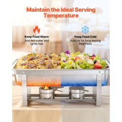 Lämpöhaude ja tarjoilusetti suorakulmainen ruostumaton teräs 2 kpl 8,5 l kansilla