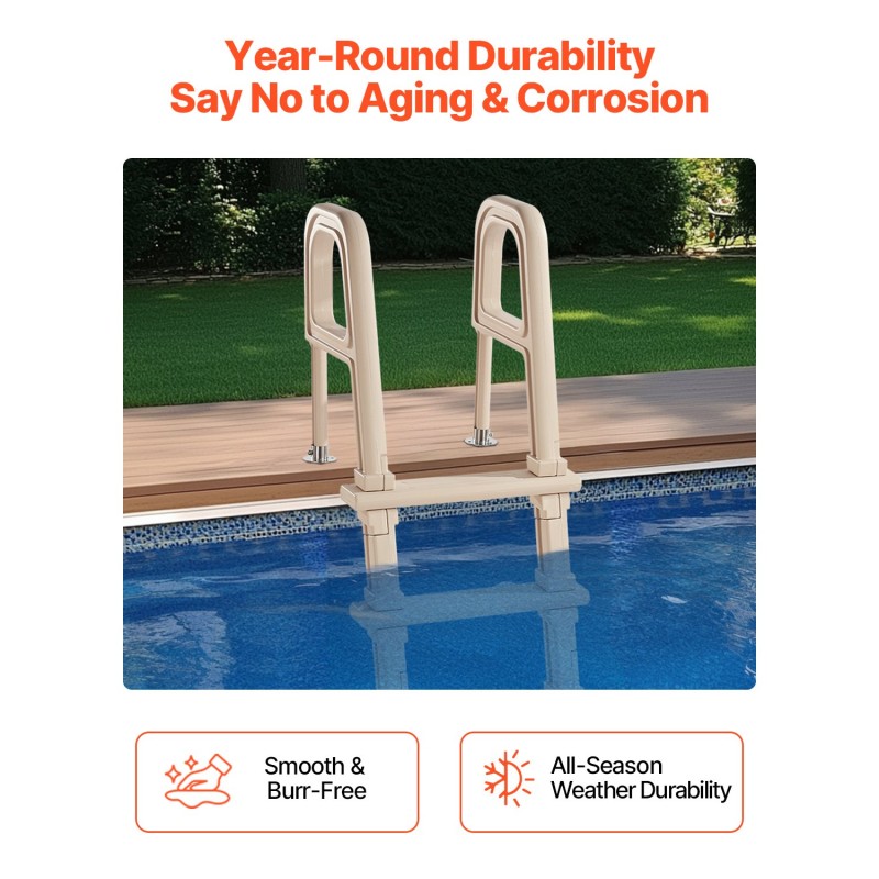 Uima-altaan tikas 5-portainen PE-muovi kaksoiskaiteilla taupe 136 kg kantavuus