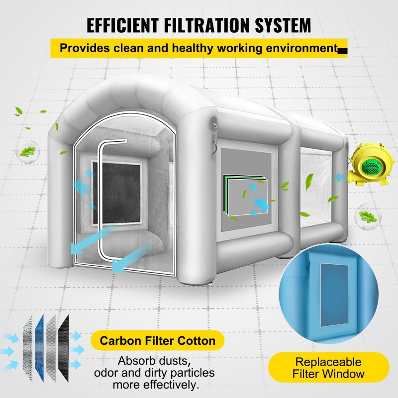 Täytettävä maalausteltta 210D oxford-kangas ja PVC 4x2,5x2,2 m autoille ja moottoripyörille