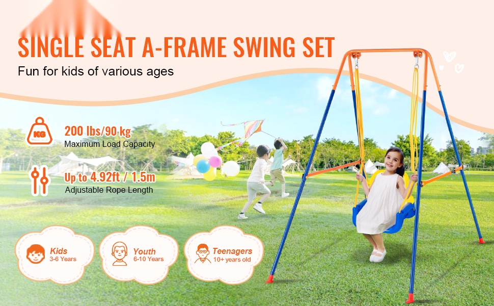 A-muotoinen keinusetti lapsille