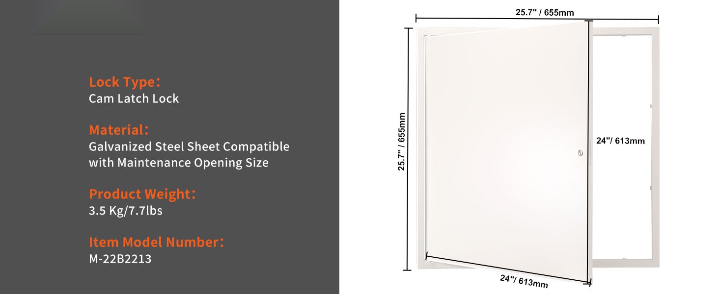 Metallinen huoltoluukku seinään tai kattoon