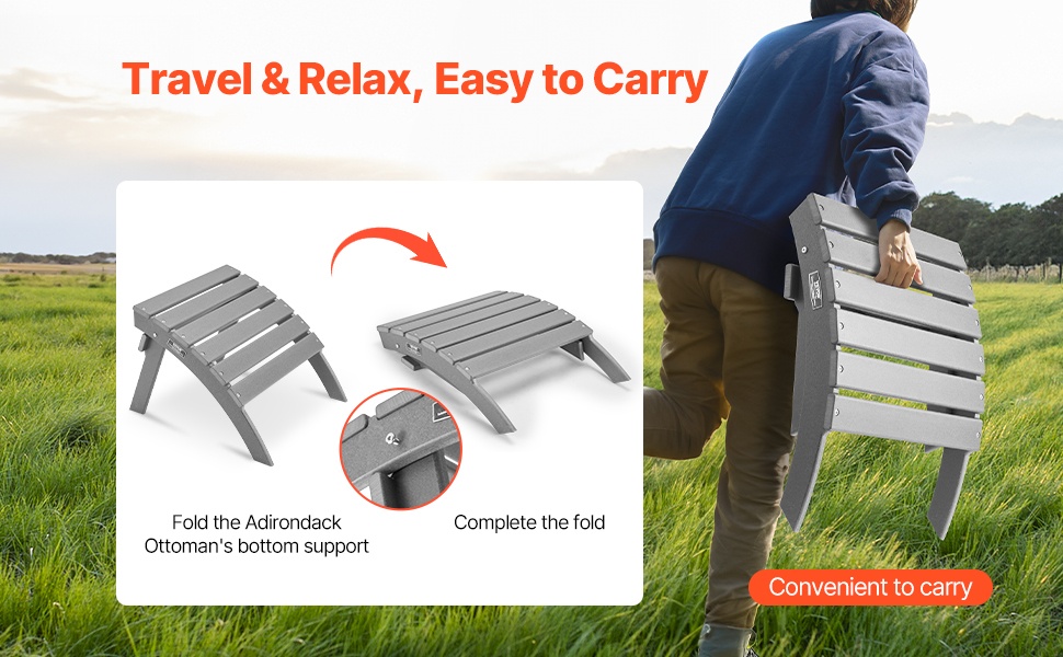 Taitettava Adirondack-jalkatuki