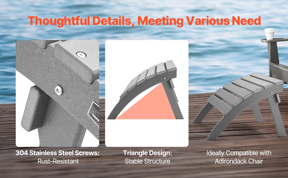 Vakaa Adirondack-jalkatuki