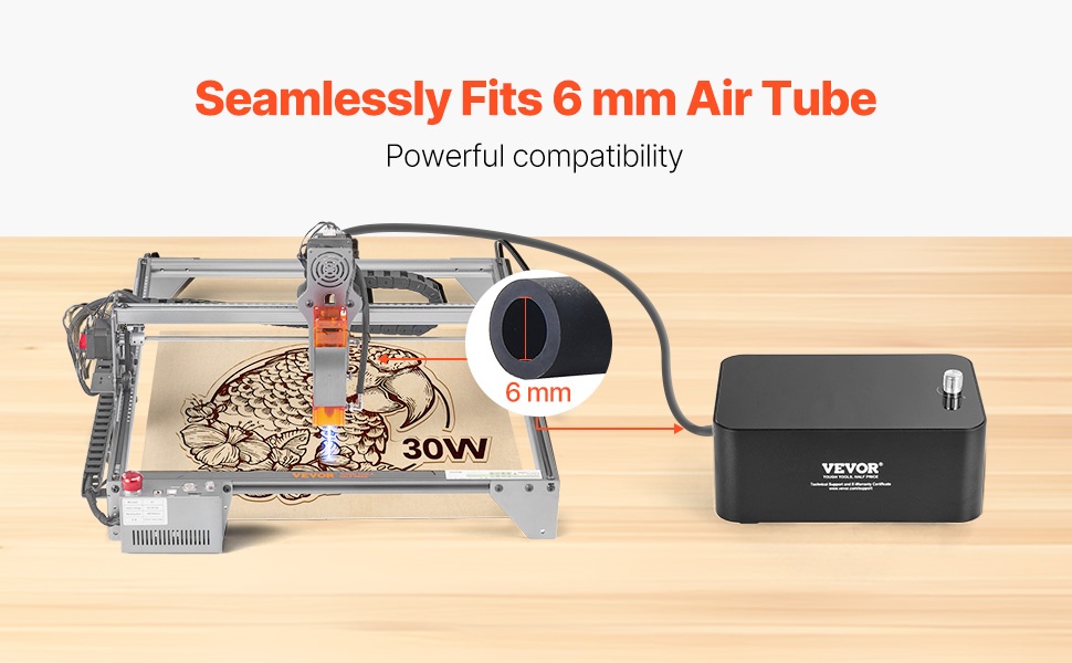 Air assist -pumppu ja 6 mm ilmaputki