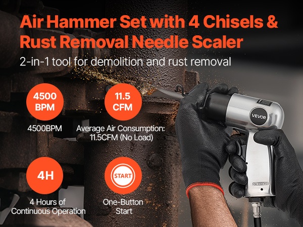 Paineilmavasara kädessä