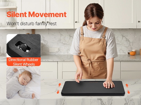 Hiljainen liuku kumipyörillä