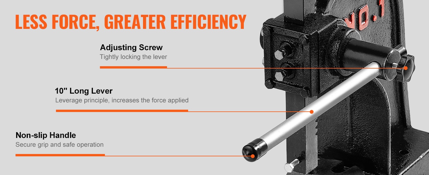 Säädettävä vipu käsiprässissä