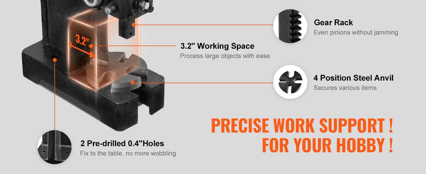 Suuri työtila käsiprässissä