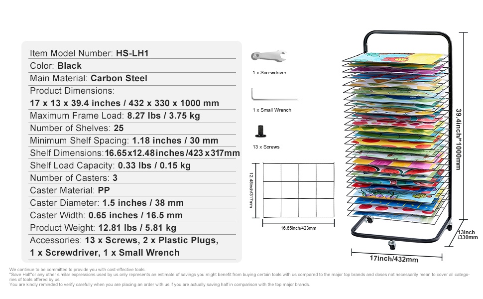 Taidekuivausteline käytössä