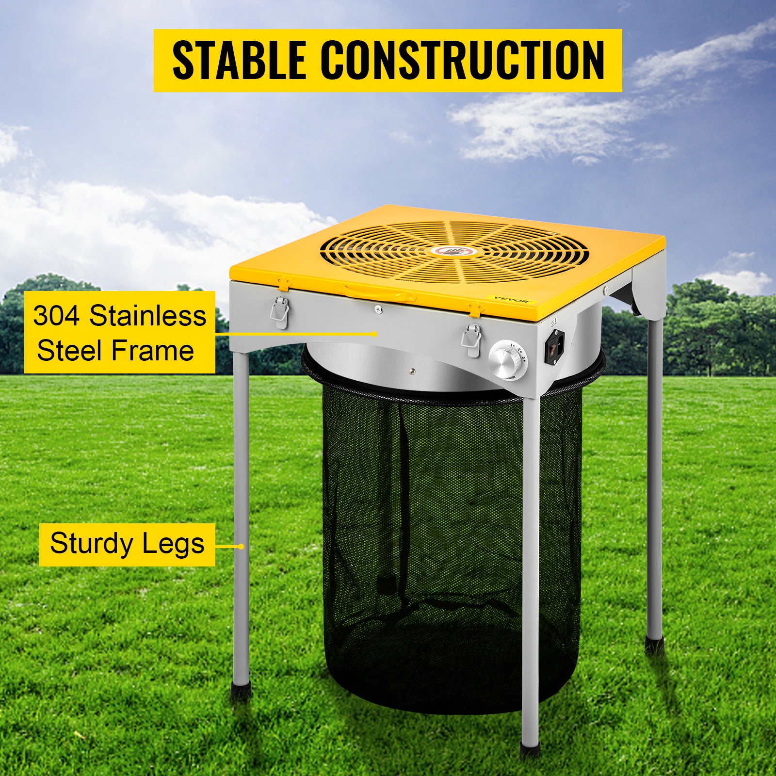 Vakaa ruostumattomasta teräksestä valmistettu runko