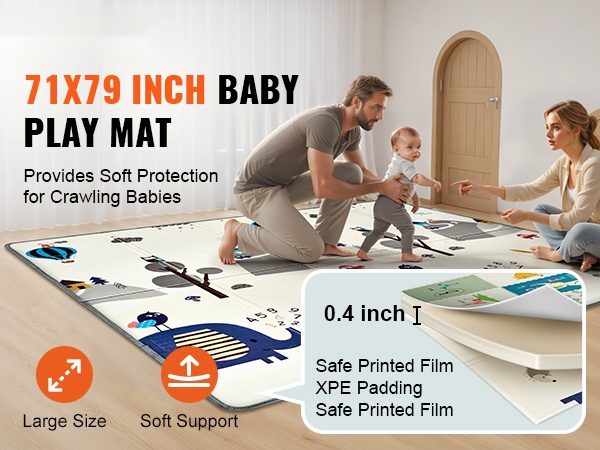 Taitettava vauvan leikkimatto matkakäyttöön