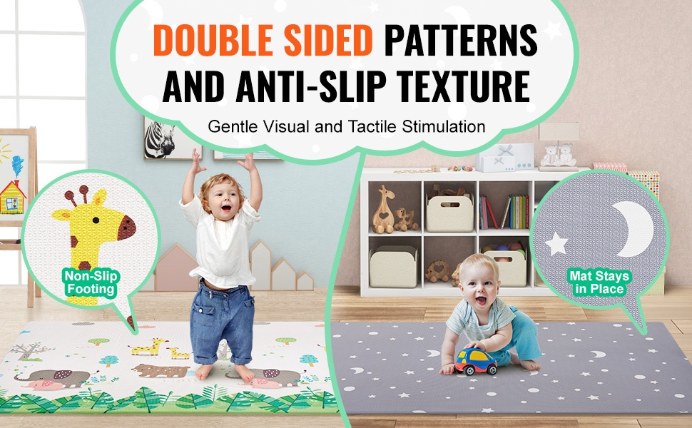 Taitettava ja konepestävä leikkimatto