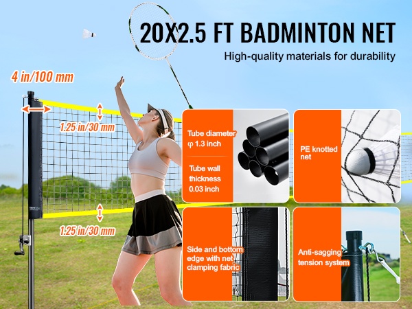 Laadukkaat materiaalit sulkapalloverkossa