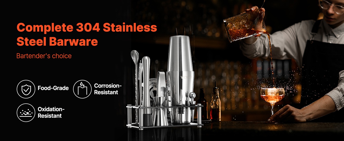 Ruostumattomasta teräksestä valmistetut baarityökalut