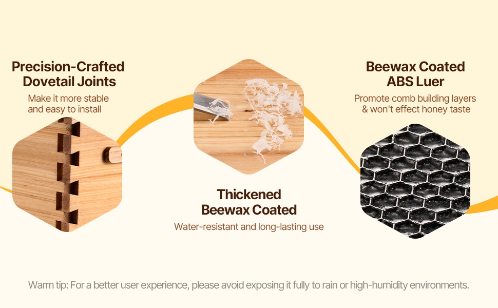 Läpinäkyvät akryyli-ikkunat mehiläispesässä