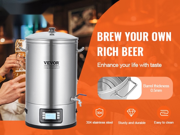 304-ruostumattomasta teräksestä valmistettu käymisastia