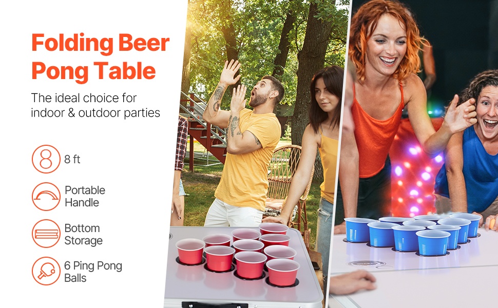 Taittuva beer pong -pöytä