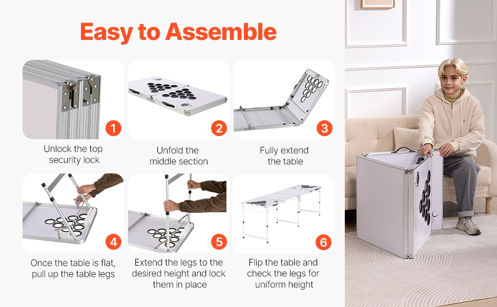 Helposti koottava beer pong -pöytä