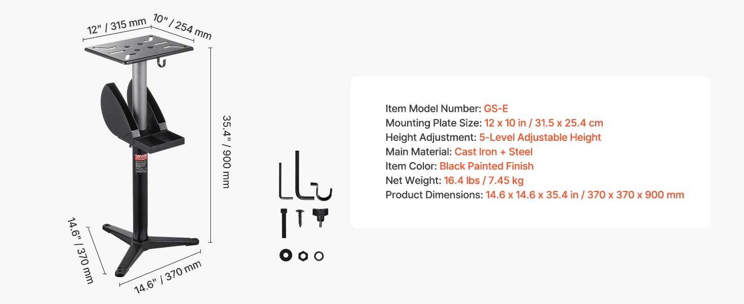 Hiomakoneen jalusta edestä