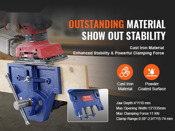 Puusepän penkkipuristin, eri kuvakulma