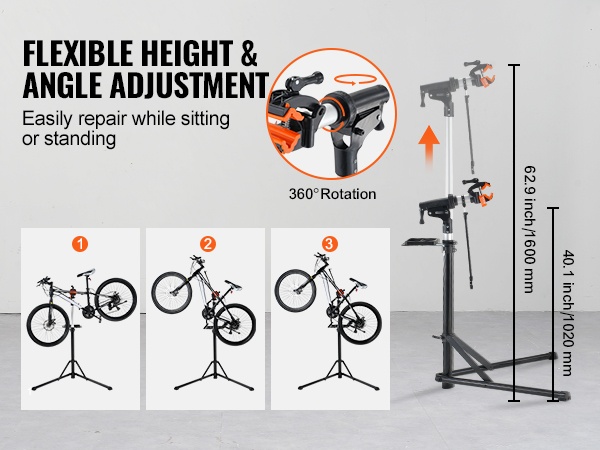 Pyörän huoltoteline kääntyvä kiinnike mobiili