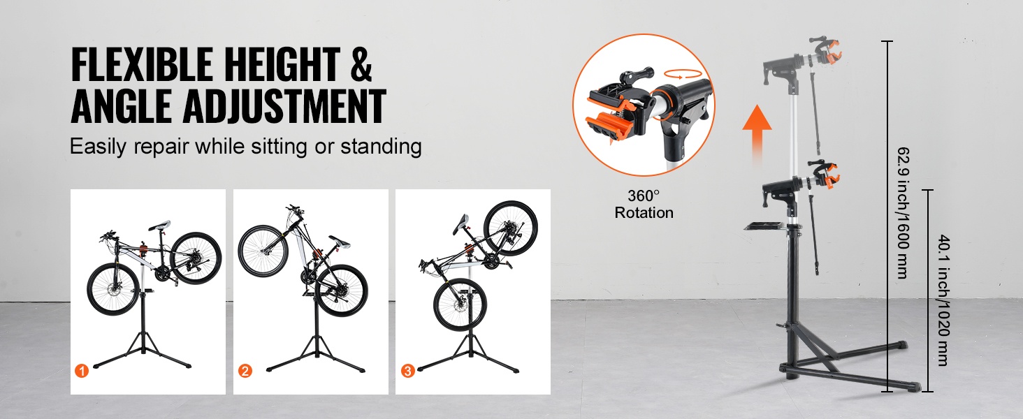 Pyörän huoltoteline kääntyvä kiinnike