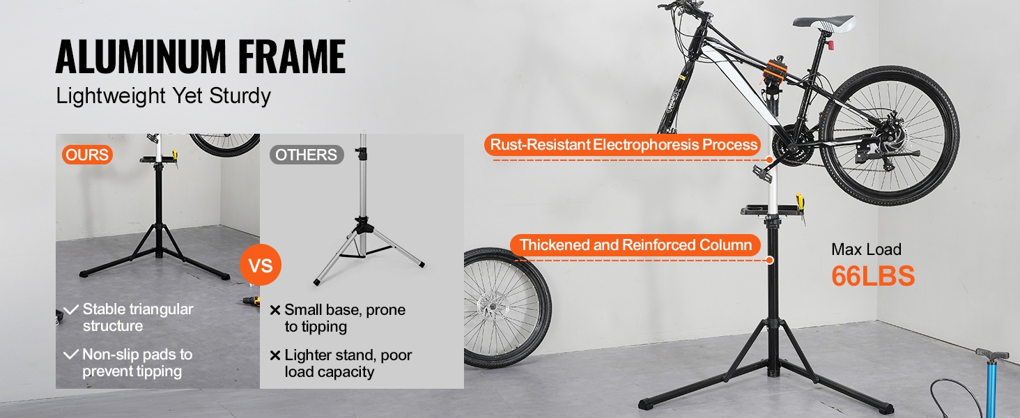 Pyörän huoltoteline korkeudensäätö