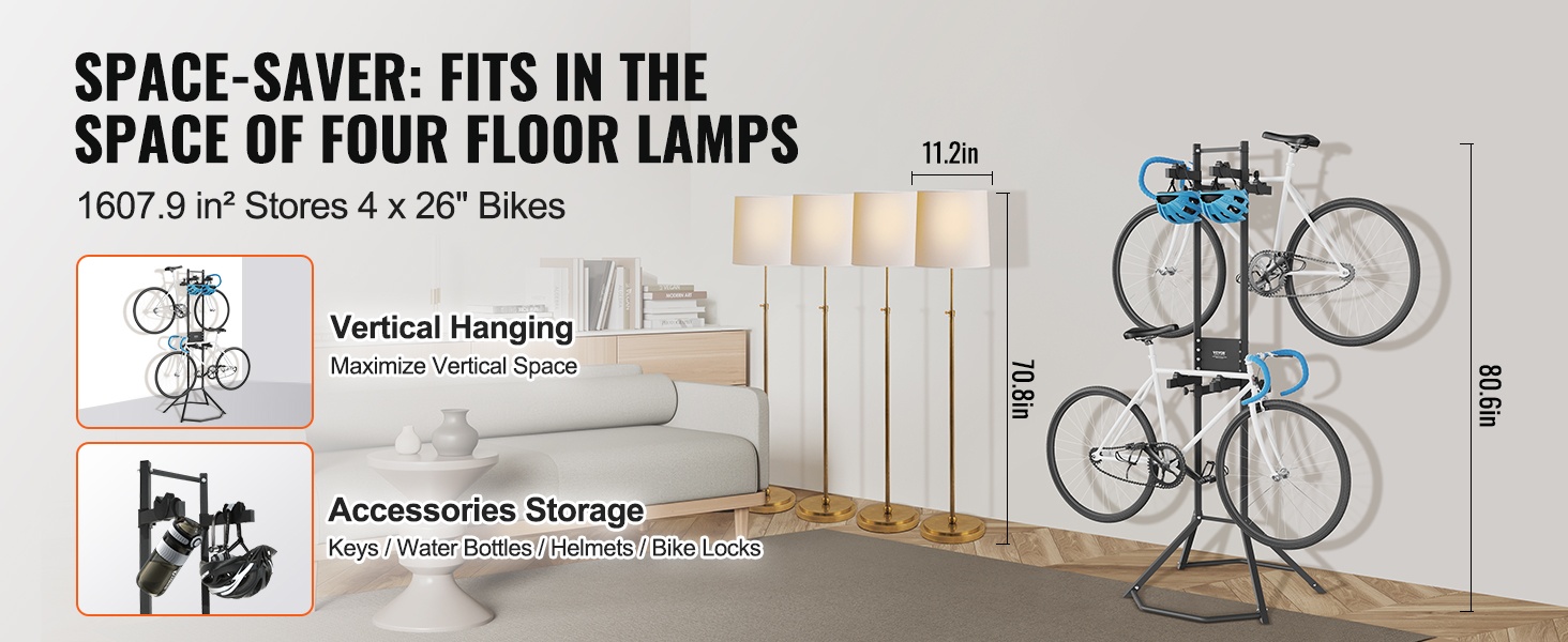 Kompakti pyöräteline pieniin tiloihin