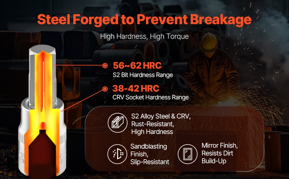 Torx-hylsyjen teräsrakenne