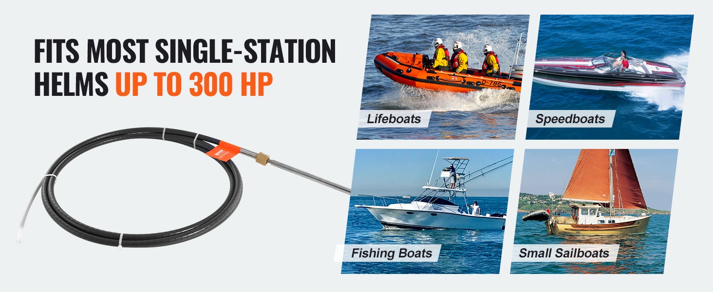 Ohjauskaapeli asennettuna veneeseen