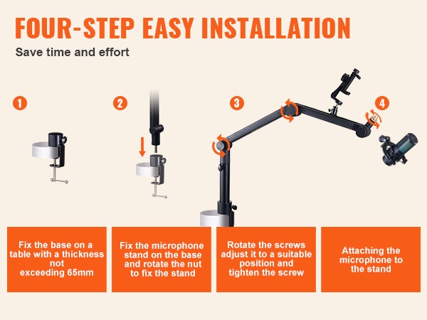 Mikrofonivarren taittaminen säilytystä varten