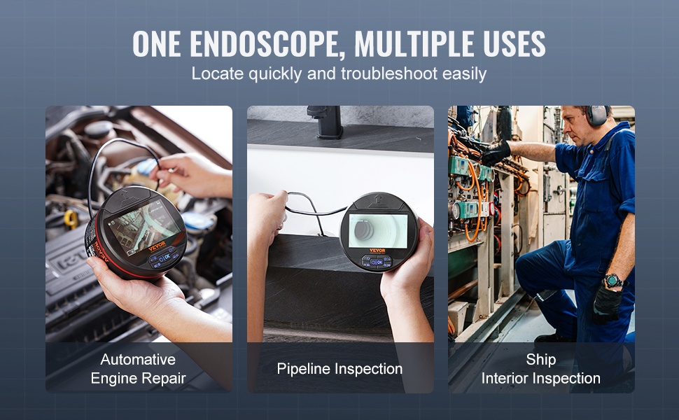 Endoskooppikameran käyttö eri tarkastuskohteissa