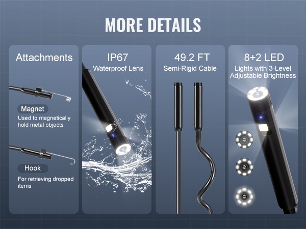 Lisävarusteet: koukku, magneetti ja suojakorkki