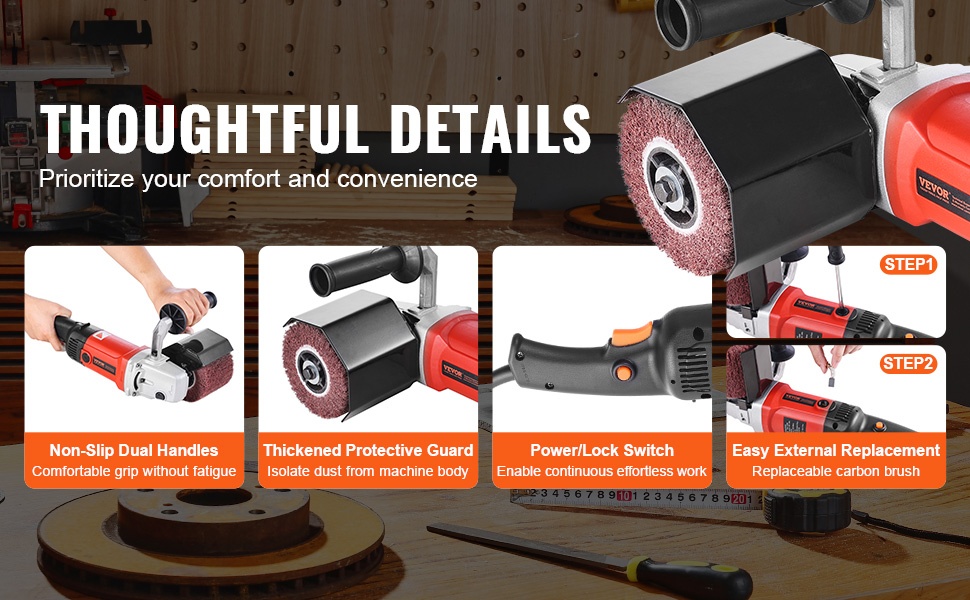 Ergonomiset kahvat ja suojus