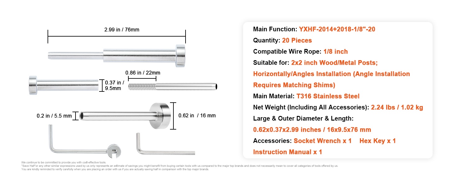 Kaapelin kaideasennussarjan osat