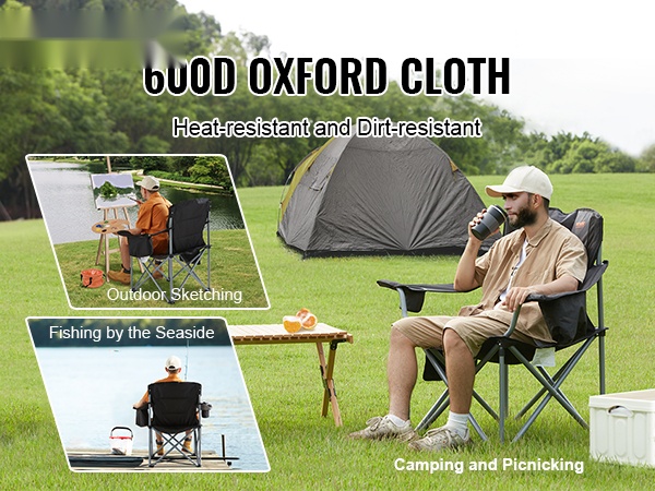 Retkituoli taitettuna ja käyttövalmiina