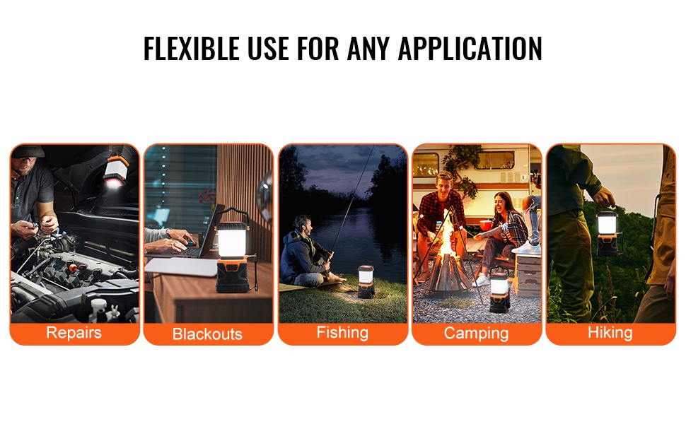 Kannettava LED-leirivalaisin retkeilyyn