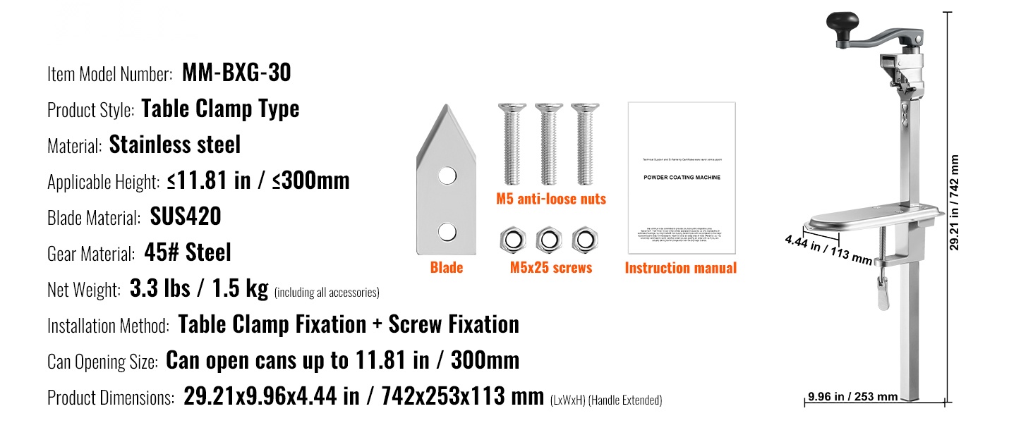 Pöytäkiinnitteinen purkinavaaja ylhäältä kuvattuna