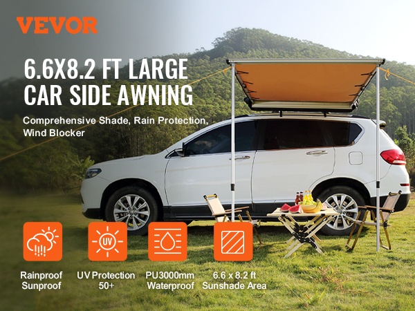 Auton sivumarkiisi lähikuva