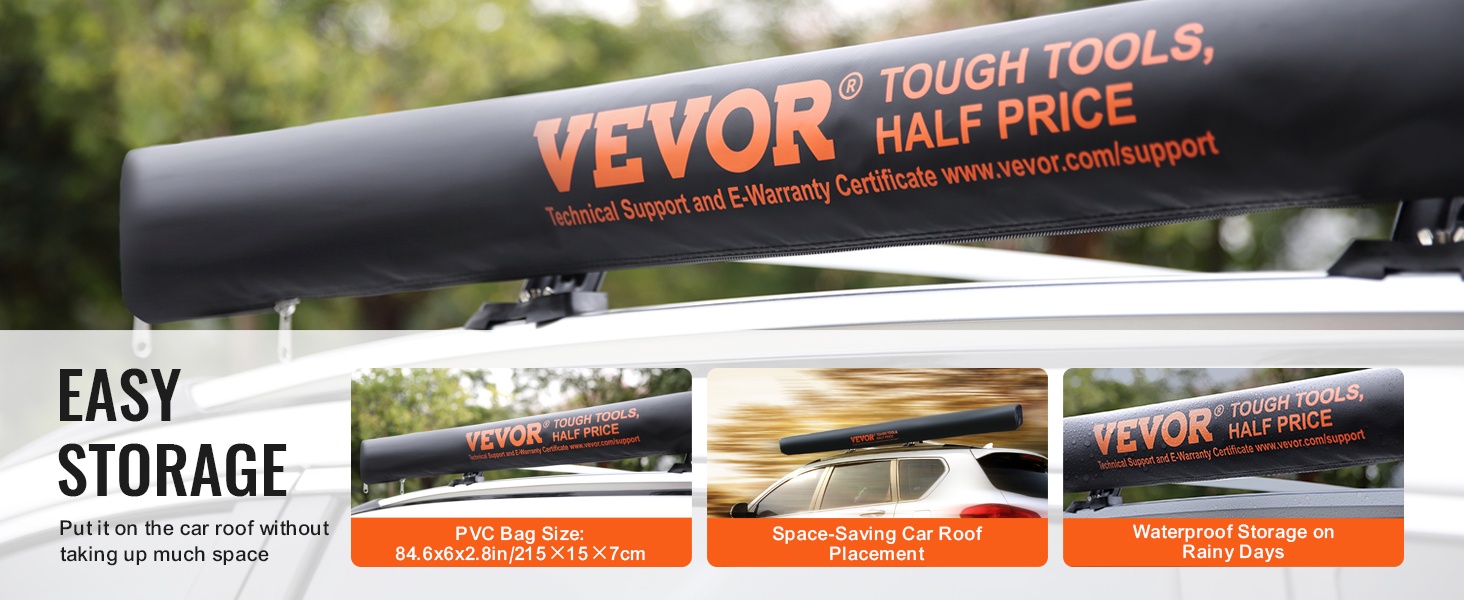 PVC-säilytyspussi auton katolla