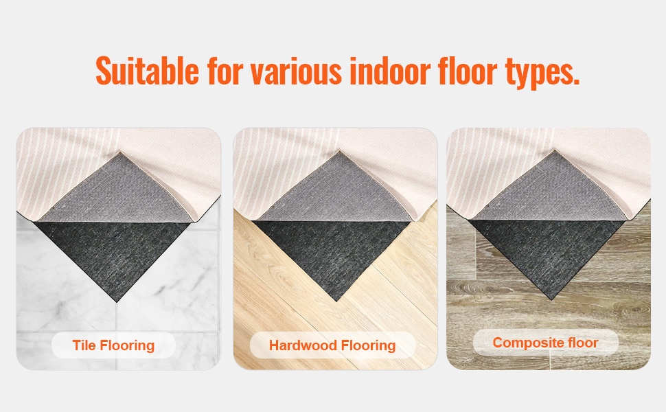 Kaksi paksuusvaihtoehtoa maton aluspehmusteelle