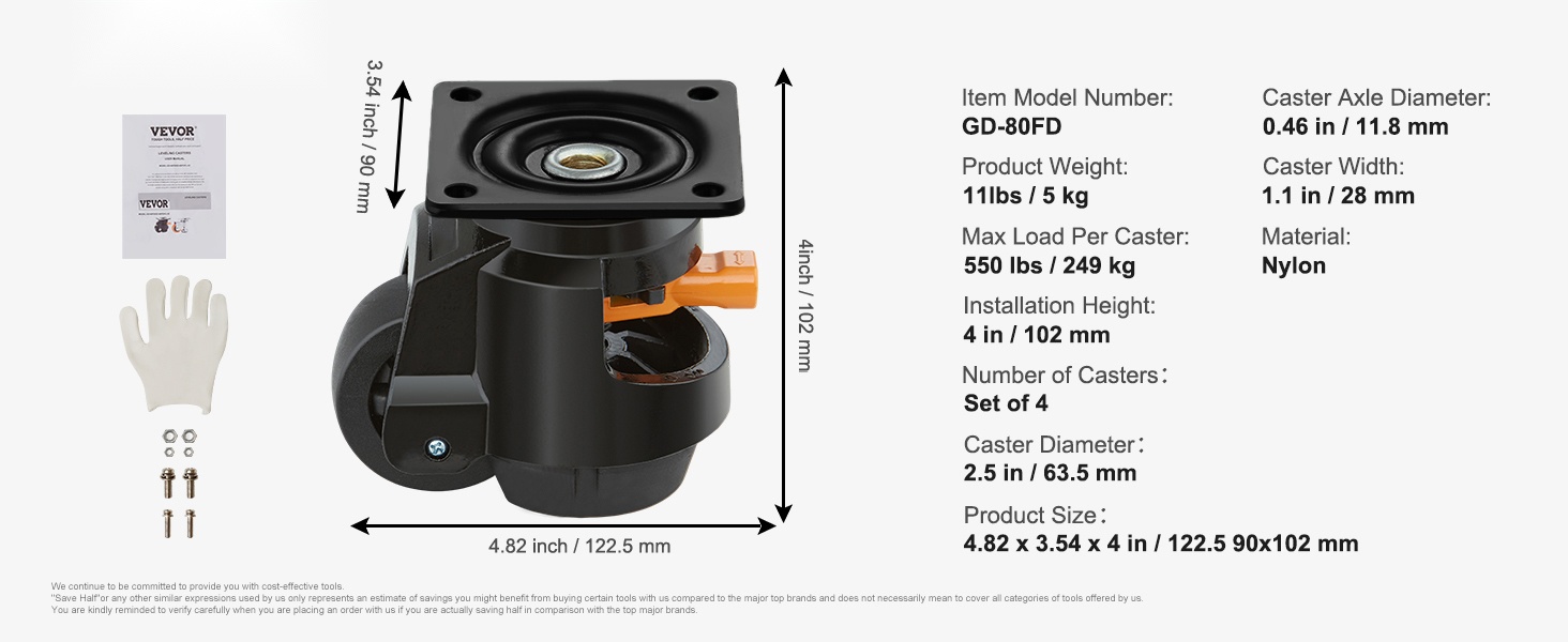 Kalustepyörät setti 4 kpl